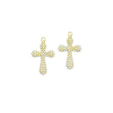 White Pearl Cross Mushroom charm, Sku#A500