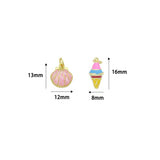Colorful Enamel Shell Icecream Pendant charm, Sku#A509