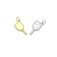 Clear CZ Gold Silver Pickleball Paddle Charm-sports pendant charms, sku#A517