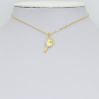 Clear CZ Gold Silver Pickleball Paddle Charm-sports pendant charms, sku#A517