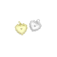 Gold Silver Radiant Heart Charm Pendant, Sku#A518