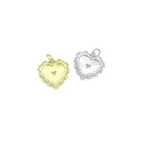 Gold Silver Radiant Heart Charm Pendant, Sku#A518