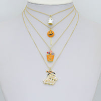 Halloween Boo Ghost Pumpkin Lollipop Candy Basket Charm Pendant, Halloween Sku#LK1287
