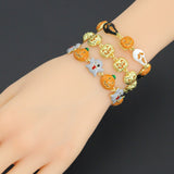 Gold Silver Halloween Ghost Pumpkin Charm Chain Bracelet,  Sku#A520