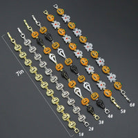 Gold Silver Halloween Ghost Pumpkin Charm Chain Bracelet,  Sku#A520