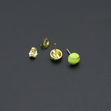 Gold Silver Tennis Ball Stud earrings, Sporty Tennis Ball Charms, Sku#A521