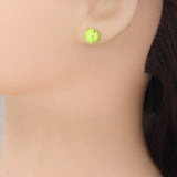 Gold Silver Tennis Ball Stud earrings, Sporty Tennis Ball Charms, Sku#A521