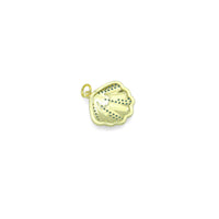 White Blue Enamel  CZ Clam Shell Charm Pendant, Sku#A515