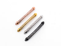 Clear CZ Micro Pave Curved Bar Connector,Silver/Gold/Rose Gold/Gunmetal Round Tube Connector/Link Connector, 4x36mm,sku#M218