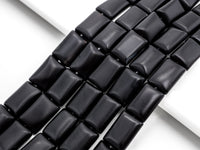 Quality Matte Black Onyx Rectangluar Beads, 8x12mm/10x14mm Gemstones Beads, Loose Rectangle Black Onyx Beads,15.5" Full Strand, SKU#Q36