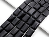 Quality Matte Black Onyx Rectangluar Beads, 8x12mm/10x14mm Gemstones Beads, Loose Rectangle Black Onyx Beads,15.5" Full Strand, SKU#Q36