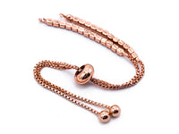 NEW STYLE Sliding adjustable Half finished bracelet,Box chain with CZ Stud, rubber stopper beads, connector link findings,#P22