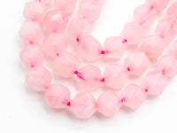 High Quality Natural Rose Quartz Diamond Cut Faceted Beads, 6mm/8mm/10mm/12mm beads, Gemstone Beads, 15.5inch strand, SKU#U93