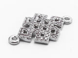 CZ Micro Pave Chinese Knot Connector for Bracelet/Necklace, CZ Cubic Zirconia Space Connector in Gold Silver, 13x12mm,sku#A63