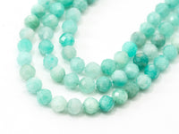 Top Quality Faceted Amazonite Round Beads 3mm/4mm Gemstones Beads,Natural Amazonite  Beads,15.5" Full Strand,SKU#U110
