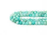 Top Quality Faceted Amazonite Round Beads 3mm/4mm Gemstones Beads,Natural Amazonite  Beads,15.5" Full Strand,SKU#U110
