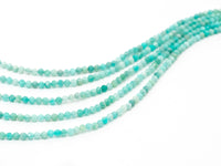 Top Quality Faceted Amazonite Round Beads 3mm/4mm Gemstones Beads,Natural Amazonite  Beads,15.5" Full Strand,SKU#U110