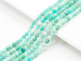 Top Quality Faceted Amazonite Round Beads 3mm/4mm Gemstones Beads,Natural Amazonite  Beads,15.5" Full Strand,SKU#U110
