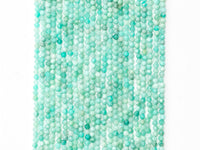 Top Quality Faceted Amazonite Round Beads 3mm/4mm Gemstones Beads,Natural Amazonite  Beads,15.5" Full Strand,SKU#U110