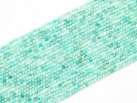 Top Quality Faceted Amazonite Round Beads 3mm/4mm Gemstones Beads,Natural Amazonite  Beads,15.5" Full Strand,SKU#U110