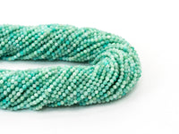 Top Quality Faceted Amazonite Round Beads 3mm/4mm Gemstones Beads,Natural Amazonite  Beads,15.5" Full Strand,SKU#U110