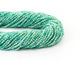 Top Quality Faceted Amazonite Round Beads 3mm/4mm Gemstones Beads,Natural Amazonite  Beads,15.5" Full Strand,SKU#U110