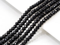 Top Quality Faceted Black Spinel Round Beads 3/4/6/8mm Gemstones Beads,Black Spinel Beads,15.5" Full Strand,SKU#U104