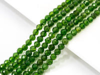 Top Quality Green Diopside  Faceted Round Beads, 43mm/5mm/2x3mm Genuine Diopside Beads,15.5" Full Strand, SKU#U111
