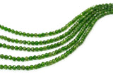 Top Quality Green Diopside  Faceted Round Beads, 43mm/5mm/2x3mm Genuine Diopside Beads,15.5" Full Strand, SKU#U111