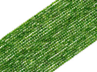 Top Quality Green Diopside  Faceted Round Beads, 43mm/5mm/2x3mm Genuine Diopside Beads,15.5" Full Strand, SKU#U111