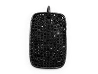 Black CZ Pave On Black Micro Pave Square/Rectangular Charm, Square/Rectangular Pave Charm, Pave Dangle Charms,17x25mm, Sku#F376