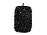 Black CZ Pave On Black Micro Pave Square/Rectangular Charm, Square/Rectangular Pave Charm, Pave Dangle Charms,17x25mm, Sku#F376