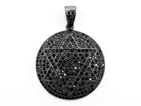 Black CZ Pave On Black Micro Pave Star of David Pendant, Star of David, Jewish star Focal Pave Charm, Pave Focal Pendant,37x41mm, Sku#F371