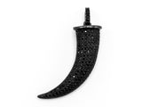 Black CZ Pave On Black Micro Pave Horn Charm Beads, Horn Beads,12x32mm, sku#F386