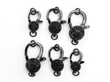 Black CZ Pave On Black Micro Pave Lobster Clasp with Jumping Ring Clasp, Fine Jewelry Clasp, Designer Clasp,9x16mm/10x20/15x25mm,sku#H109