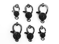 Black CZ Pave On Black Micro Pave Lobster Clasp with Jumping Ring Clasp, Fine Jewelry Clasp, Designer Clasp,9x16mm/10x20/15x25mm,sku#H109