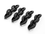 Black CZ Pave On Black Micro Pave Chain Shaped Connector, Cubic Zirconia Oval Link Connector,50x12mm,sku#G315/G99