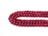 Ruby Jade beads Strand, 3mm/4mm Round Faceted beads, Red  Jade Beads, 15.5inch strand, SKU#U127