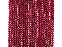 Ruby Jade beads Strand, 3mm/4mm Round Faceted beads, Red  Jade Beads, 15.5inch strand, SKU#U127