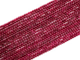 Ruby Jade beads Strand, 3mm/4mm Round Faceted beads, Red  Jade Beads, 15.5inch strand, SKU#U127