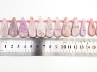 High Quality Natural Kunzite Teardrop beads, 23-38mm, Long Teardrop Pink Gemstone Beads, 15.5inch strand, SKU#U144