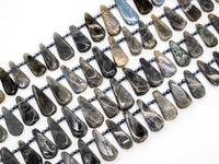 High Quality Natural Labradorite Beads, 22-32mm, Long Teardrop Gray Gemstone Beads, 15.5 inch strand, SKU#U140