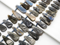 High Quality Natural Labradorite Beads, 22-32mm, Long Teardrop Gray Gemstone Beads, 15.5 inch strand, SKU#U140