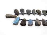 High Quality Natural Labradorite Beads, 22-32mm, Long Teardrop Gray Gemstone Beads, 15.5 inch strand, SKU#U140