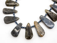 High Quality Natural Labradorite Beads, 22-32mm, Long Teardrop Gray Gemstone Beads, 15.5 inch strand, SKU#U140