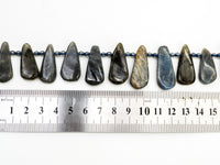 High Quality Natural Labradorite Beads, 22-32mm, Long Teardrop Gray Gemstone Beads, 15.5 inch strand, SKU#U140