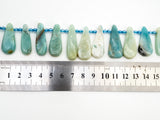 High Quality Natural Amazonite Teardrop beads, 23-36mm, Long Teardrop Blue Gemstone Beads, 15.5inch strand, SKU#U142