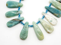High Quality Natural Amazonite Teardrop beads, 23-36mm, Long Teardrop Blue Gemstone Beads, 15.5inch strand, SKU#U142
