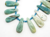 High Quality Natural Amazonite Teardrop beads, 23-36mm, Long Teardrop Blue Gemstone Beads, 15.5inch strand, SKU#U142