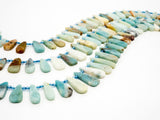 High Quality Natural Amazonite Teardrop beads, 23-36mm, Long Teardrop Blue Gemstone Beads, 15.5inch strand, SKU#U142